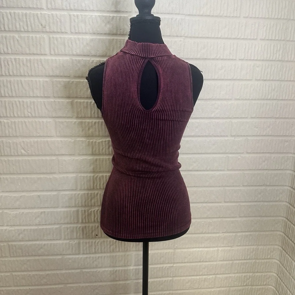 Free People Intimately No Looking Back Washed Tank Top Ribbed High Neck XS/S